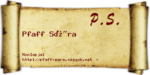 Pfaff Sára névjegykártya