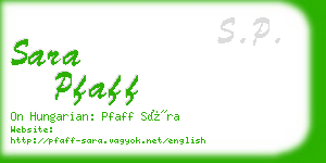 sara pfaff business card